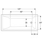 Ванна Geberit Selnova Square 160x70 см, 554.382.01.1